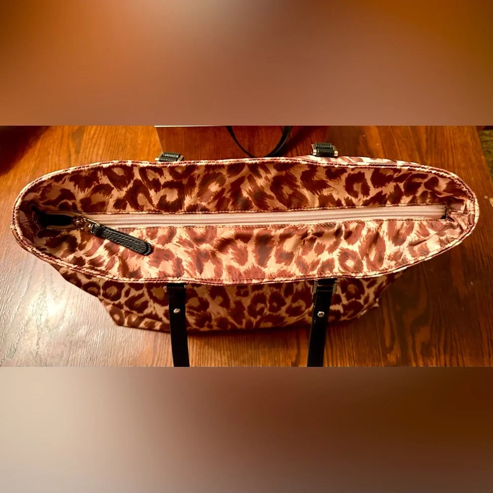 ✨Kate Spade♠️”Taylor” Leopard Tote Bag/Leather/Nylon - Picture 10 of 16